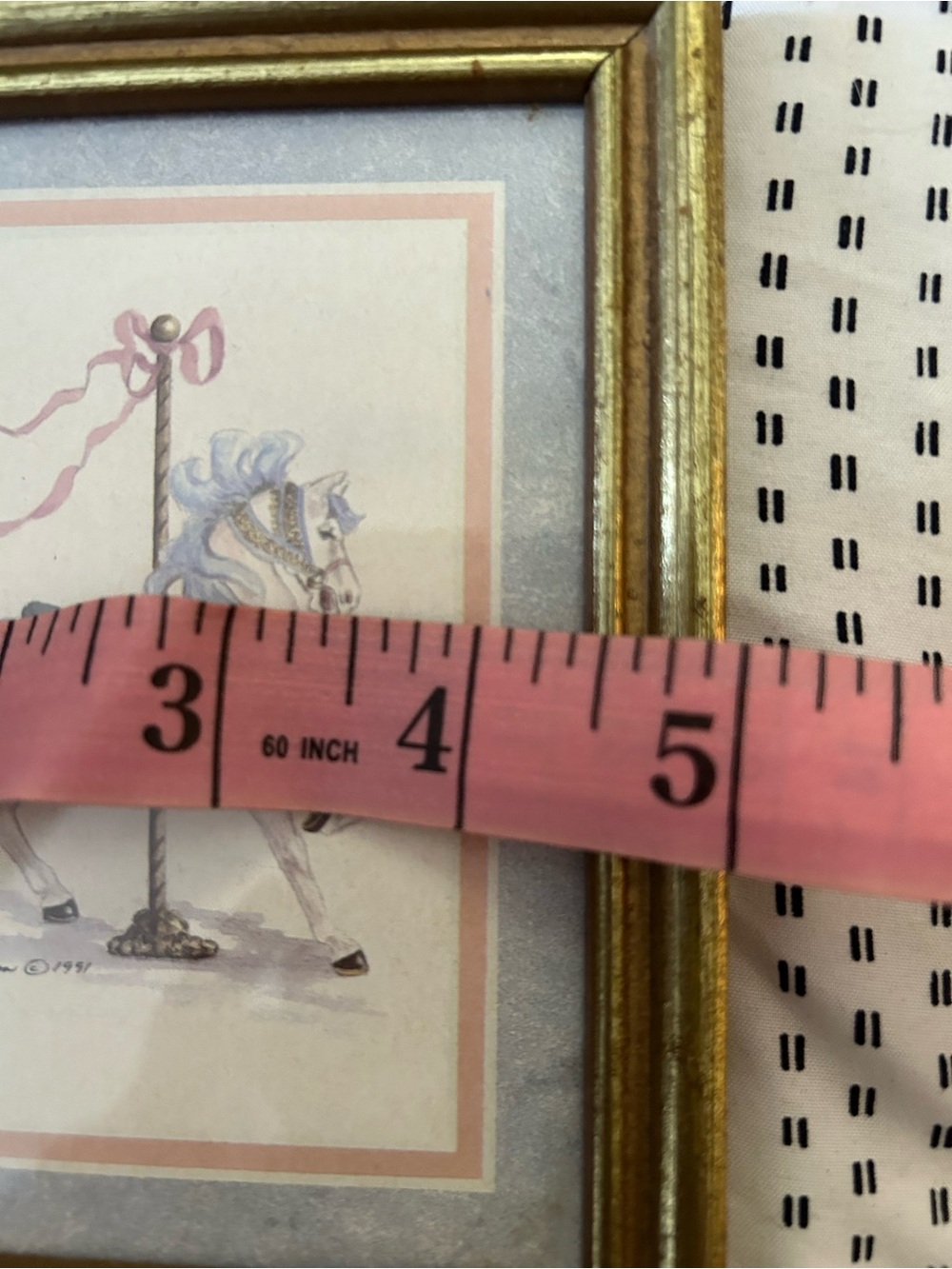 Vintage 1991 carousel horse framed art print by Consuelo Gamboa art decor - Picture 5 of 6